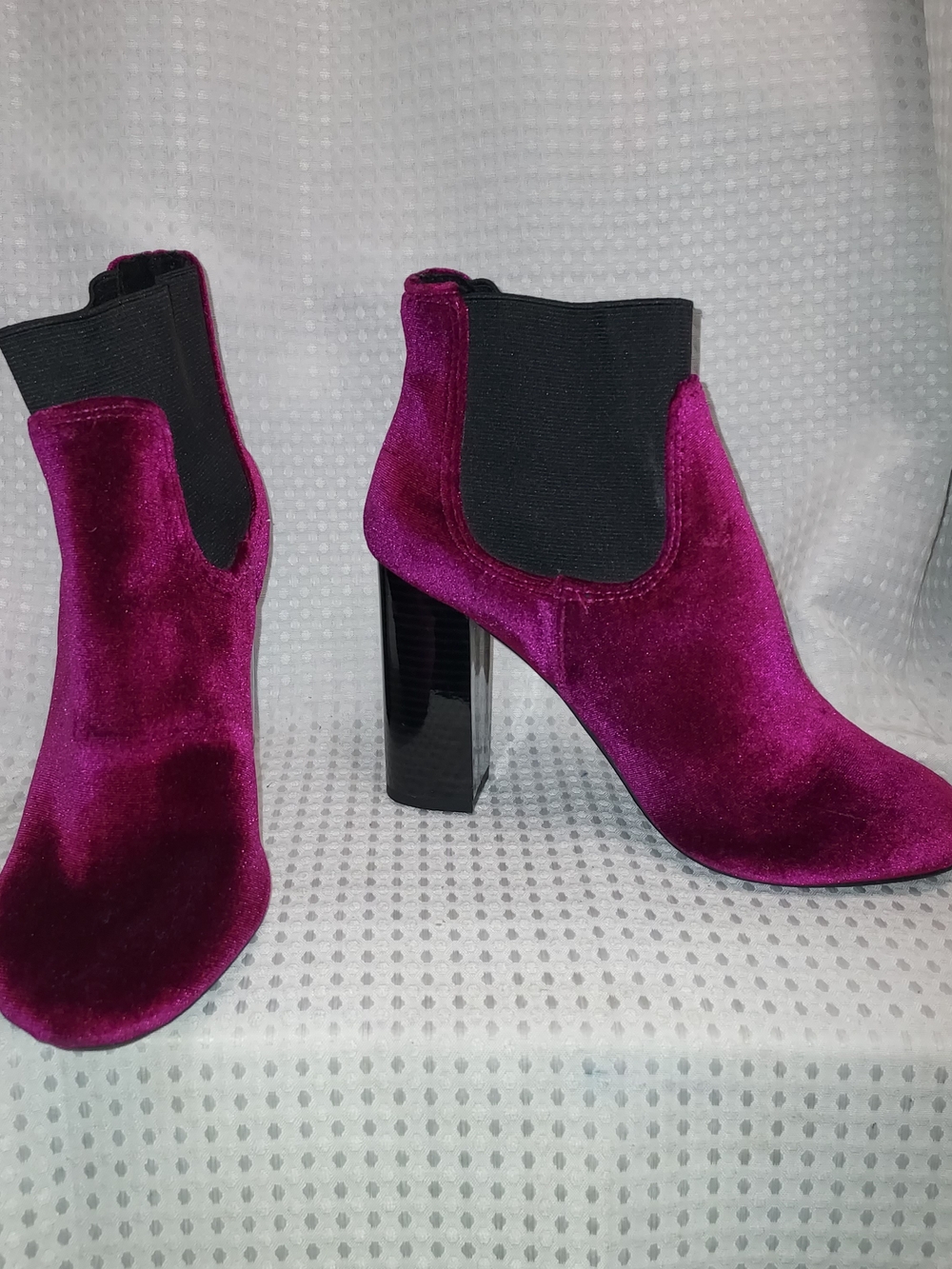 Call It Spring Velvet Chelsea Booties in Magenta